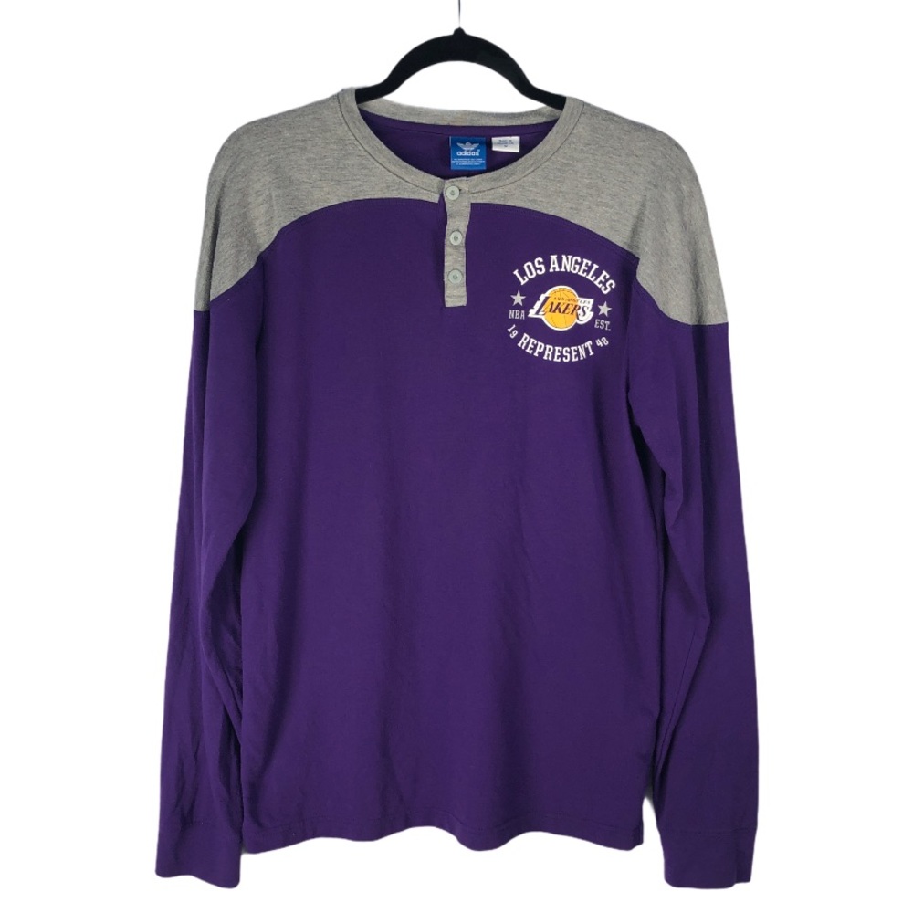 Adidas Los Angeles Lakers Henley Long Sleeve Shirt
